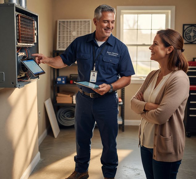 Fullerton Cooling technician with satisfied customer in Fullerton